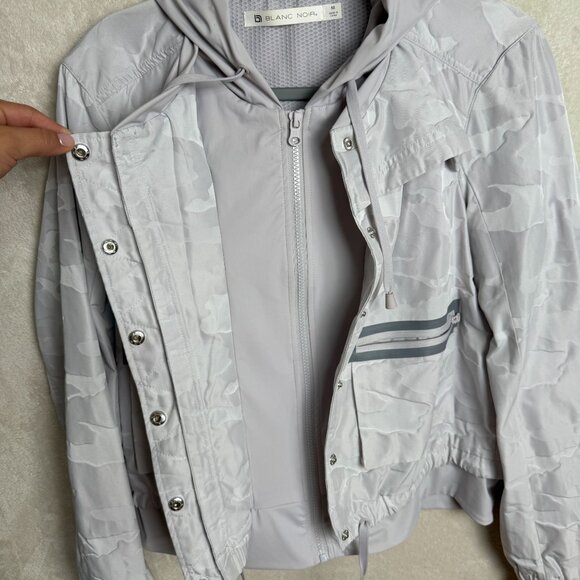 Blanc Noir Size M Skyfall Camo-Print‎ Aviator Jacket in New Grey Camo Outdoor - Picture 5 of 14